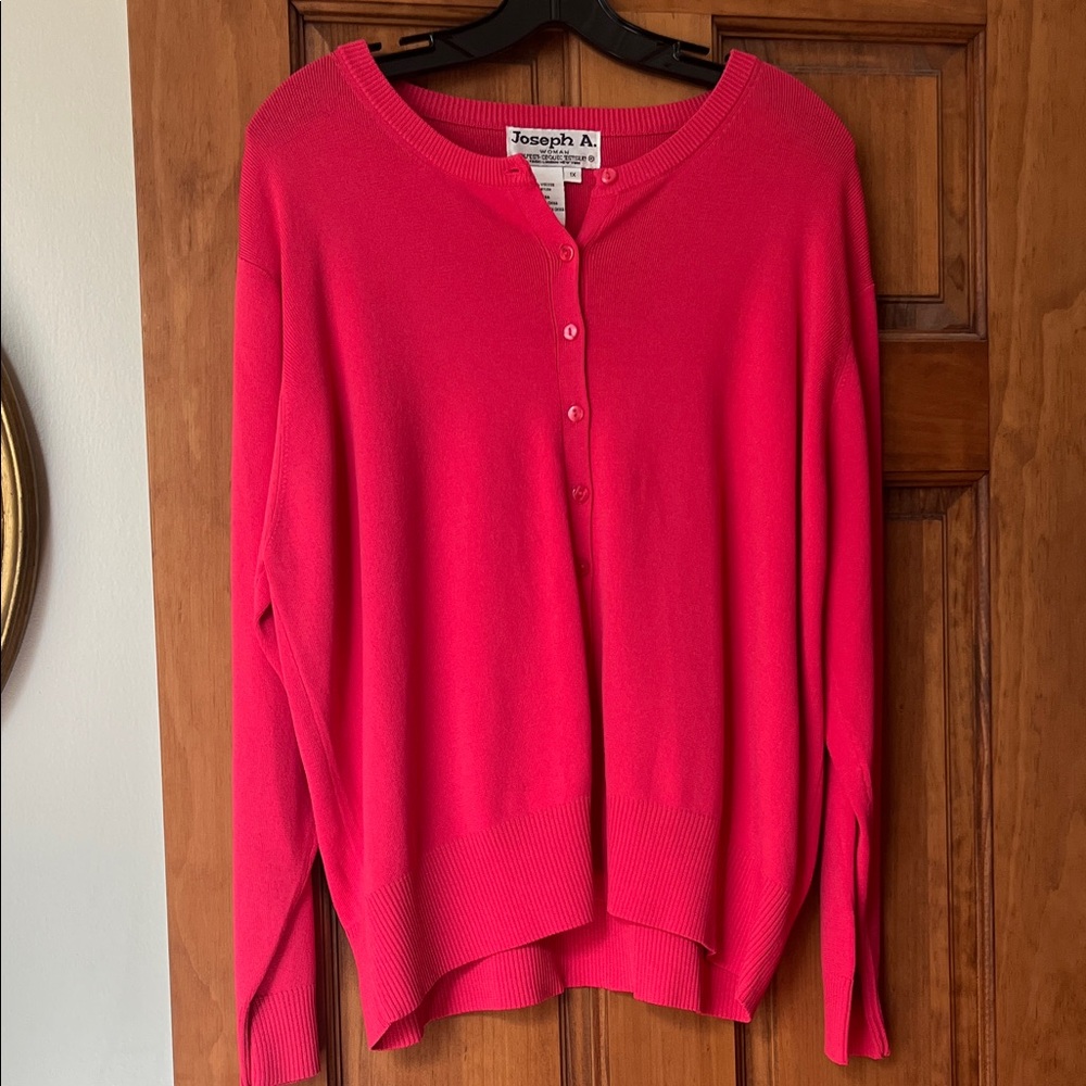 Joseph A. Bright Pink Button-Front Cardigan